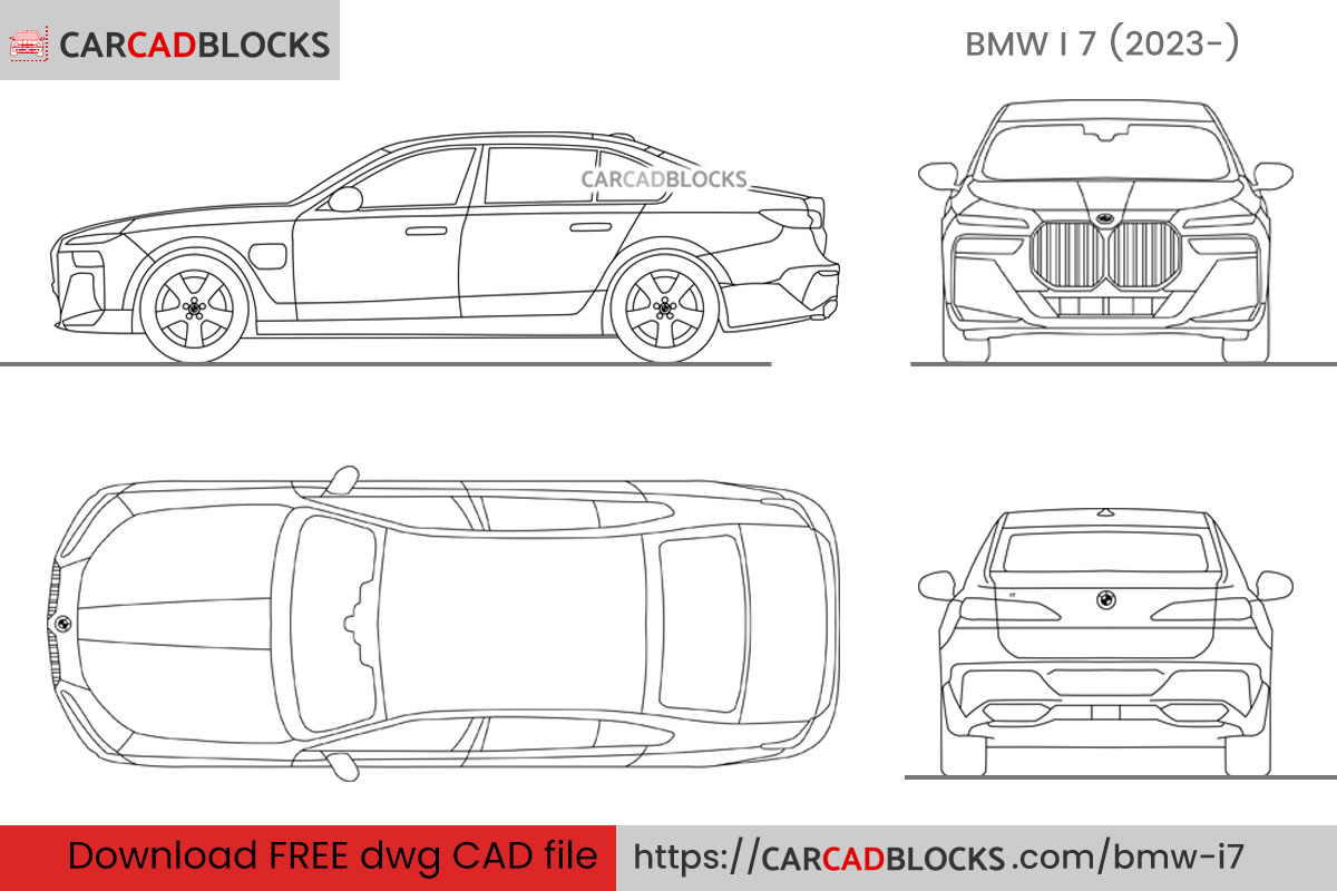 BMW i7 CAD Block Free