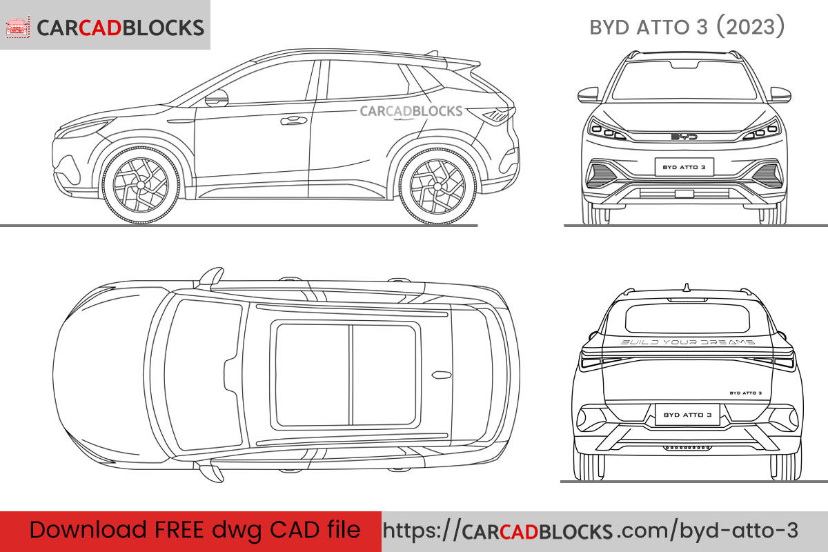 BYD Atto 3 Free CAD block, DWG File