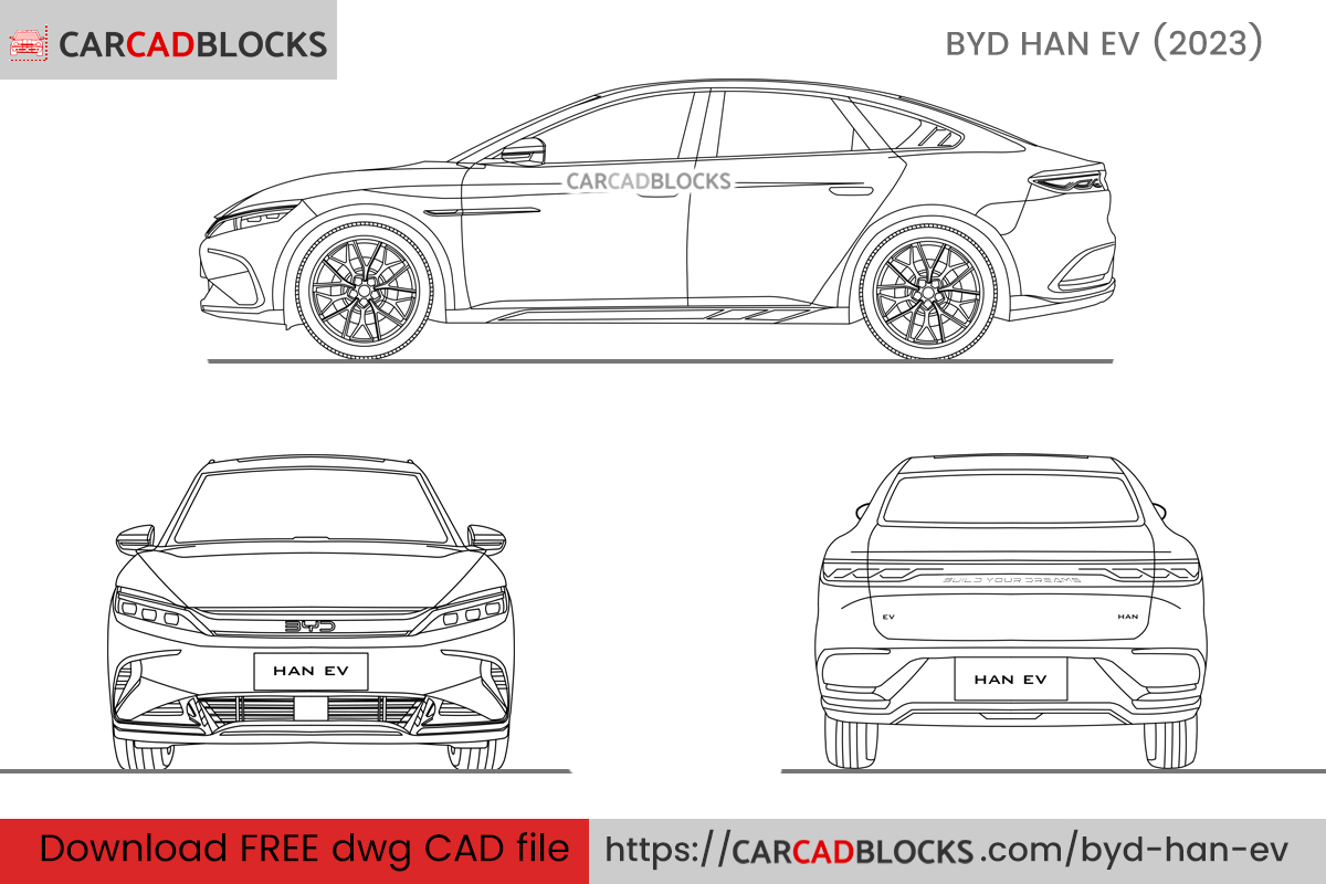 BYD Han EV Free CAD block, DWG File