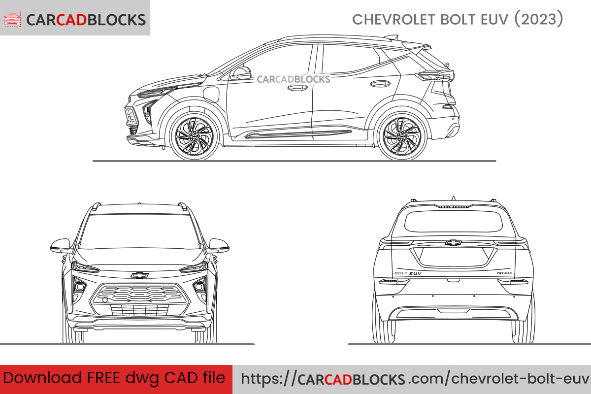 Chevrolet Bolt EUV Free CAD block, DWG File