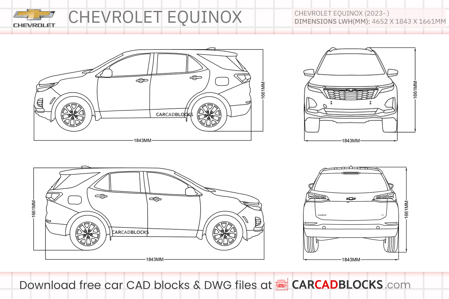 Chevrolet Equinox Free CAD block, DWG File