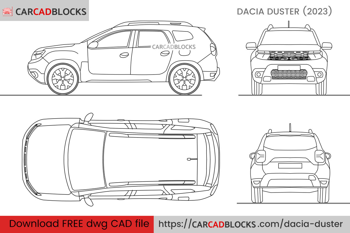 Dacia Duster Free CAD block, DWG File