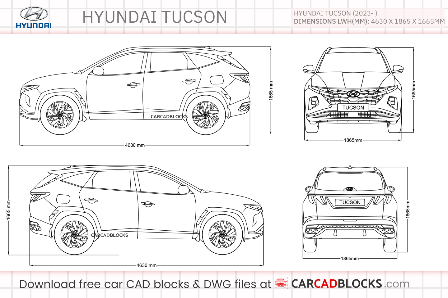 Hyundai Tucson Free CAD block, DWG File
