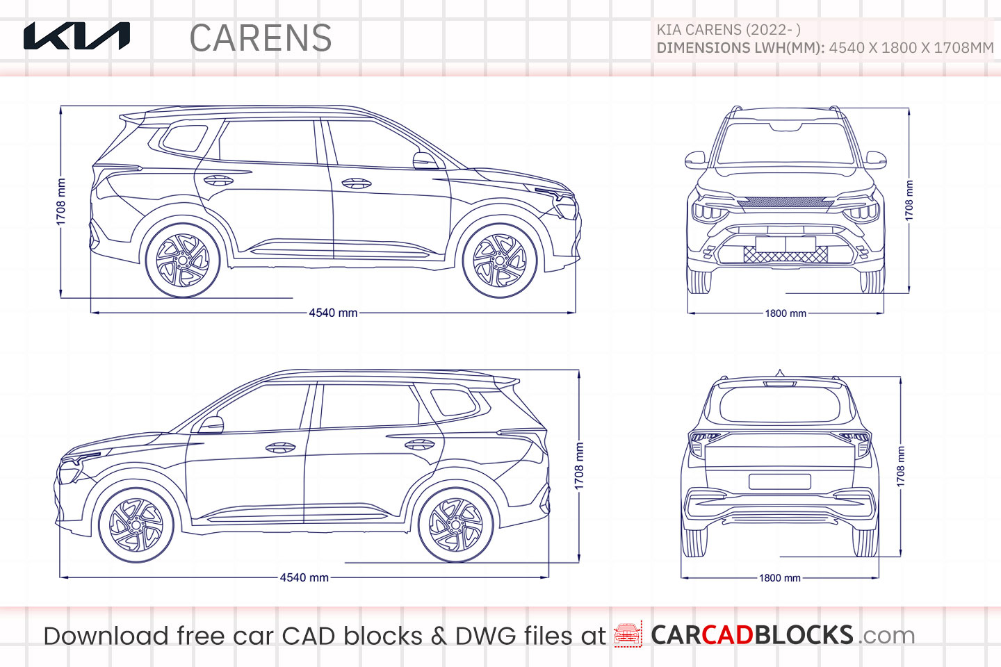Kia Carens Free CAD block, DWG File