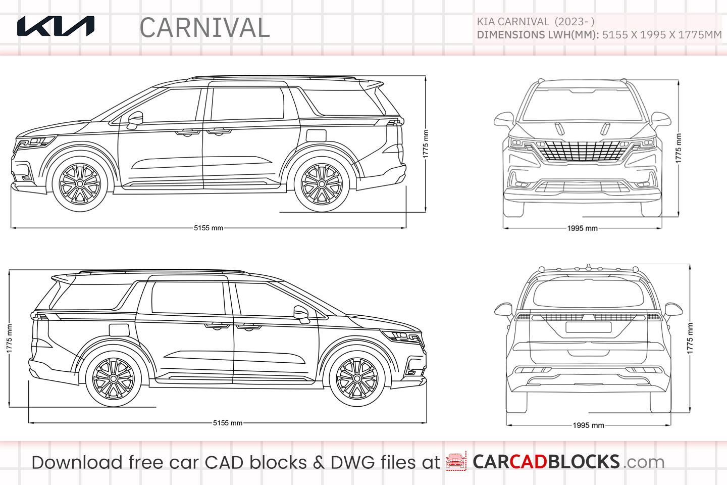 Kia Carnival Free CAD block, DWG File