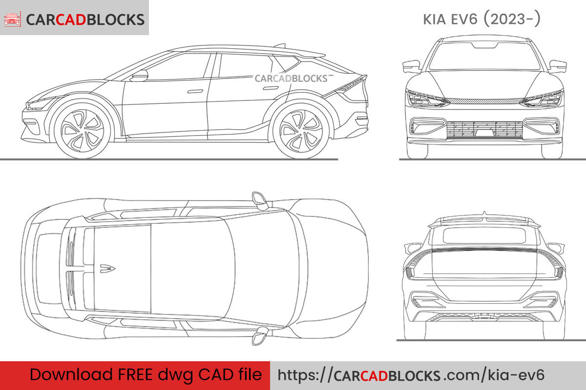 Kia EV6 CAD Block Free