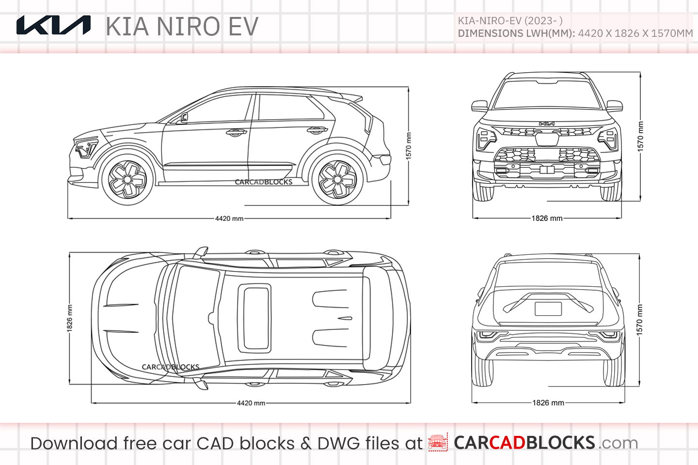 Kia Niro EV Free CAD block, DWG File