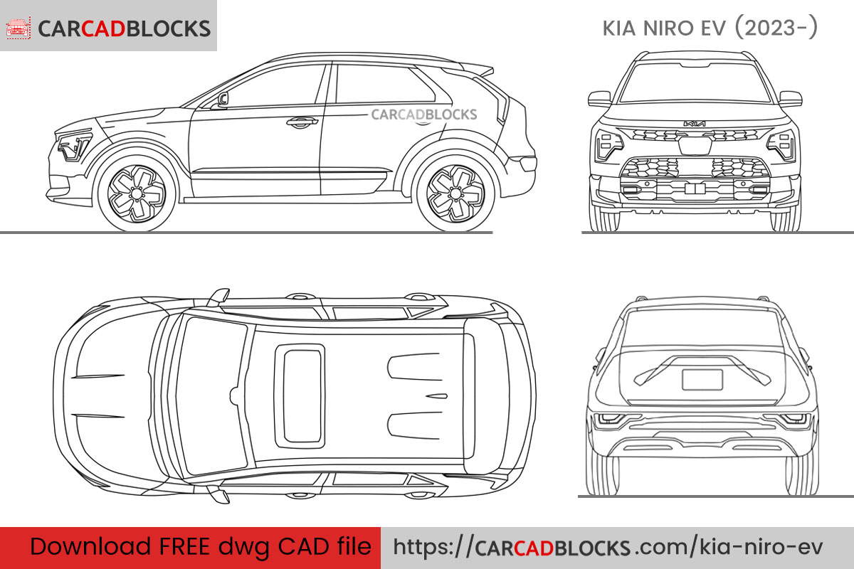 Kia Niro EV CAD Block Free