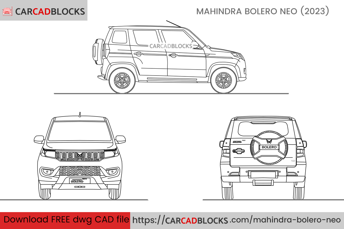 Mahindra Bolero Neo CAD Block