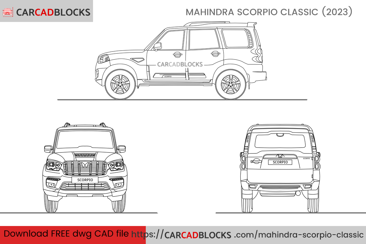 Mahindra Scorpio Classic CAD Block Free