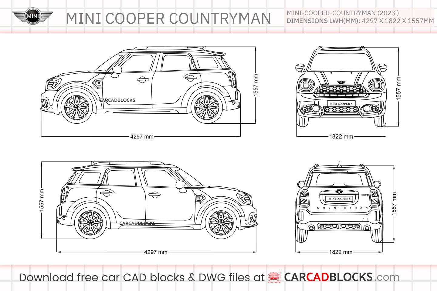 Mini Cooper Countryman Free CAD block, DWG File