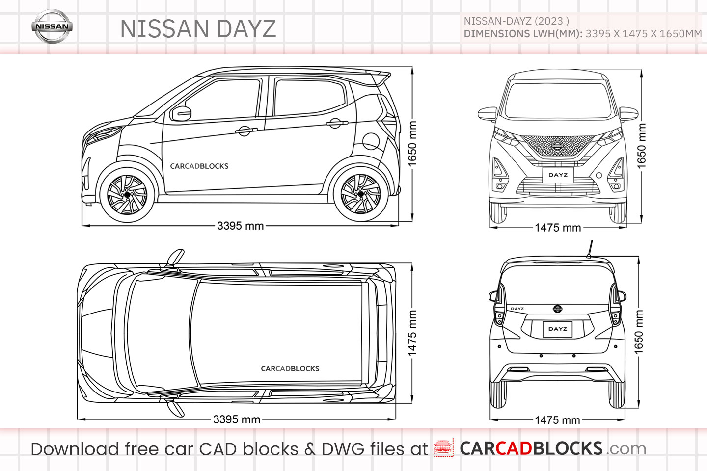 Nissan Dayz Free CAD block, DWG File
