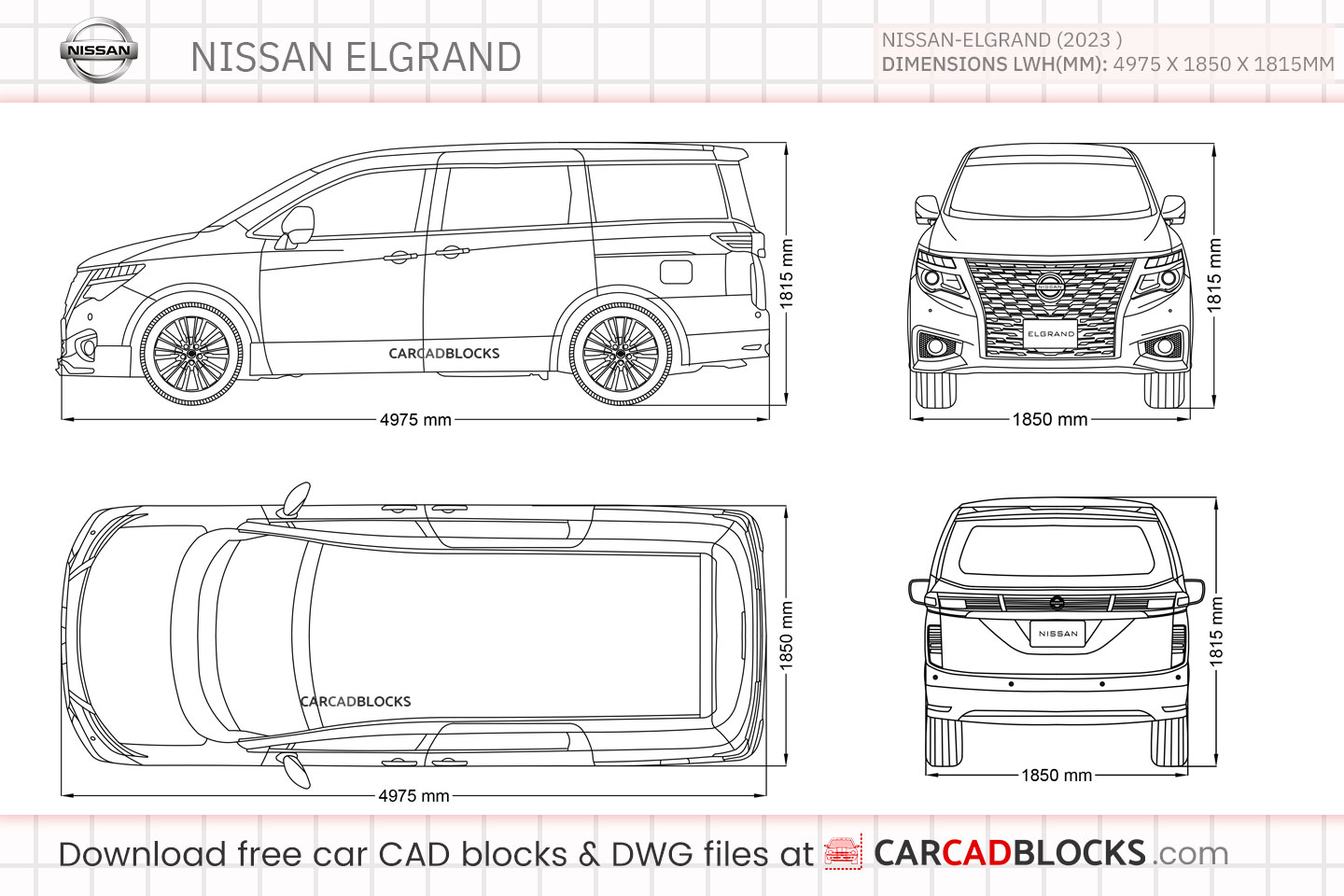 Nissan Elgrand Free CAD block, DWG File