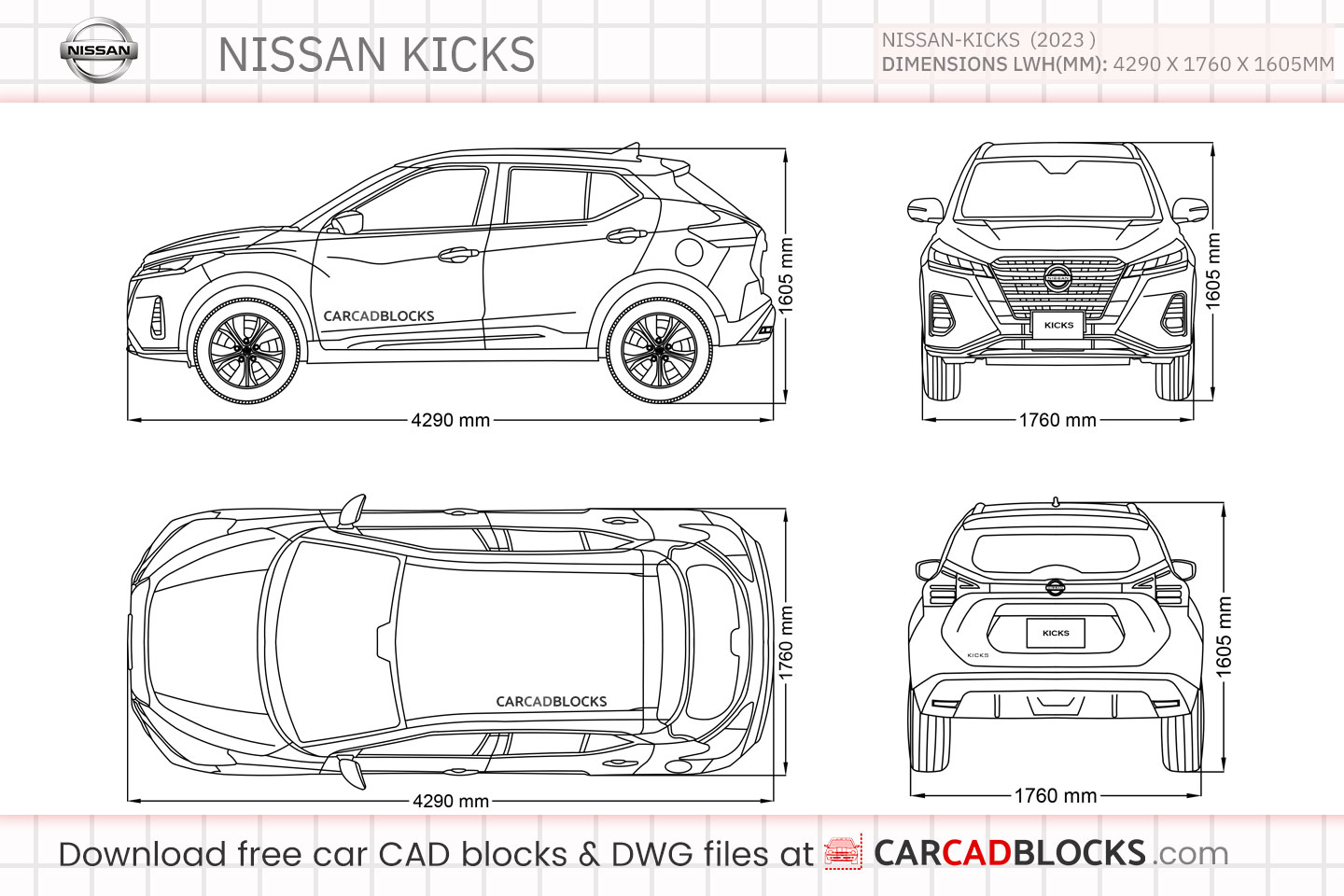 Nissan Kicks Free CAD block, DWG File