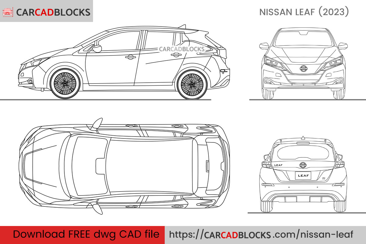 Nissan Leaf CAD Block Free