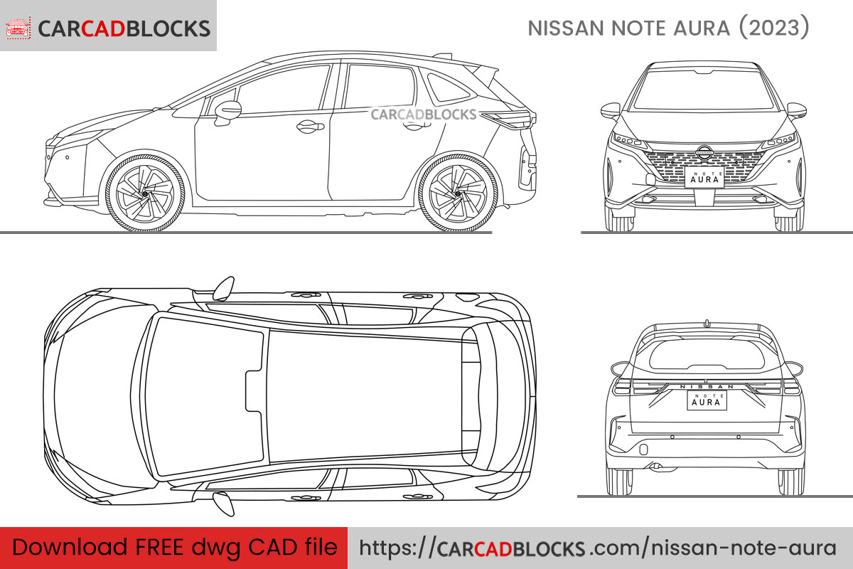 Nissan Note Aura CAD Block Free