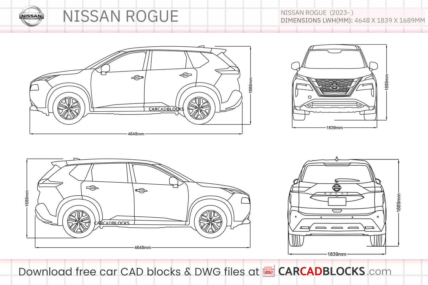 Nissan Rogue Free CAD block, DWG File