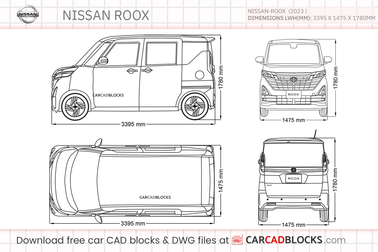 Nissan Roox Free CAD block, DWG File