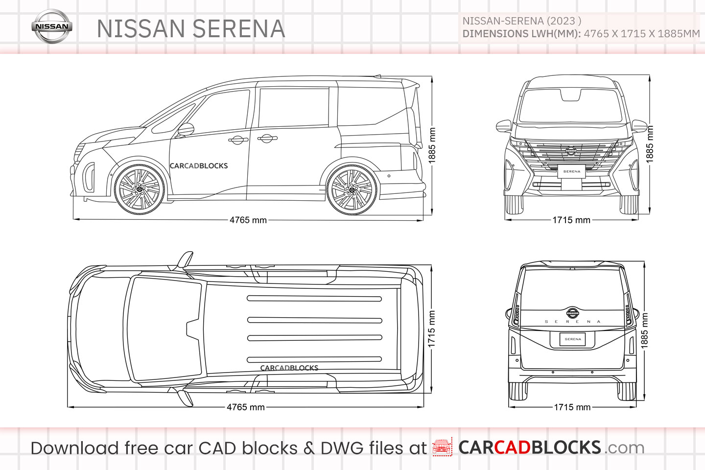 Nissan Serena Free CAD block, DWG File