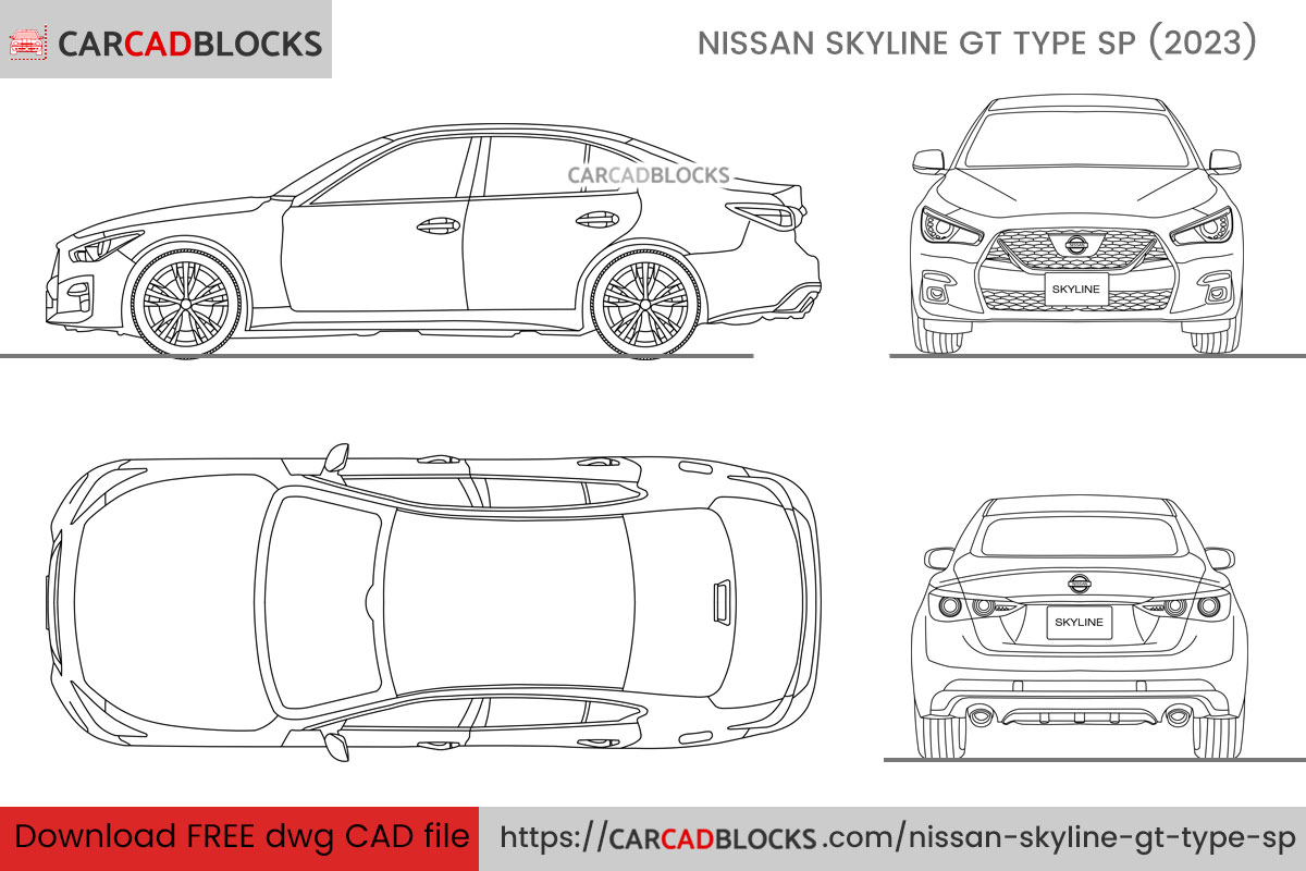 Nissan Skyline GT Type SP CAD Block Free