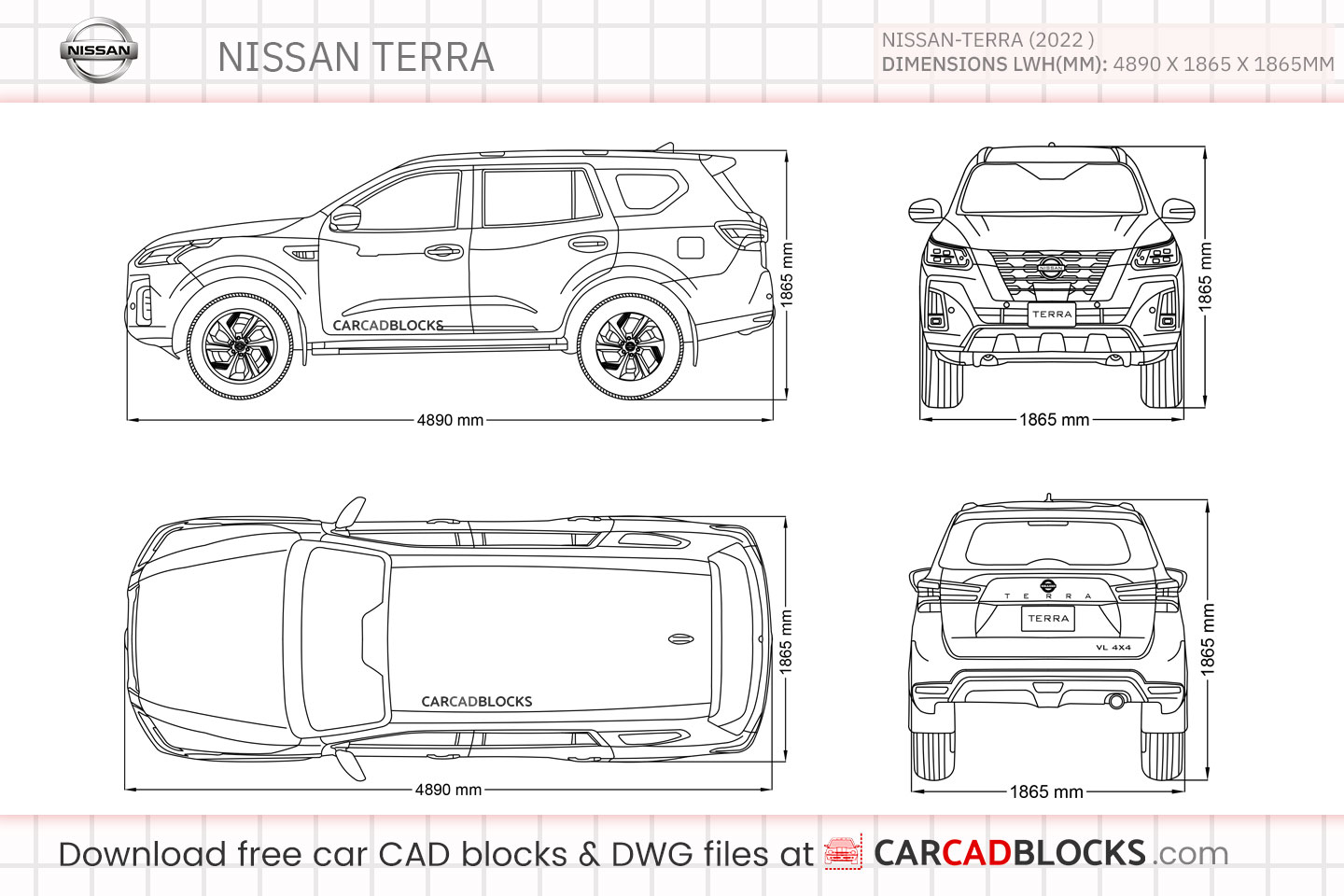 Nissan Terra Free CAD block, DWG Model