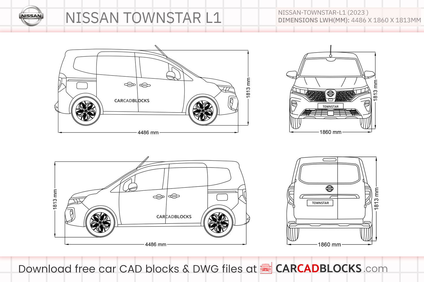 Nissan Townstar L1 Free CAD block, DWG File
