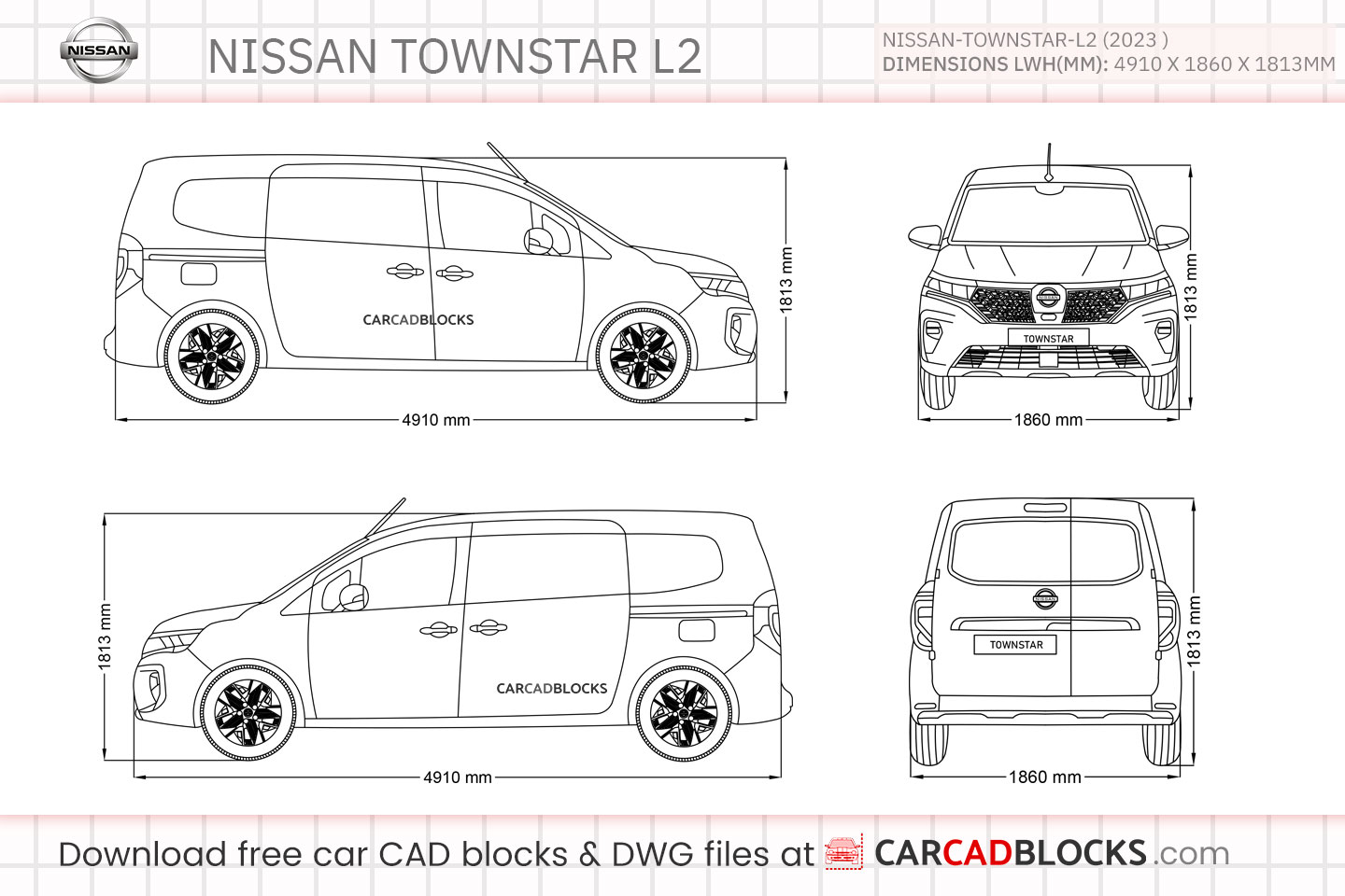 Nissan Townstar L2 Free CAD block, DWG File