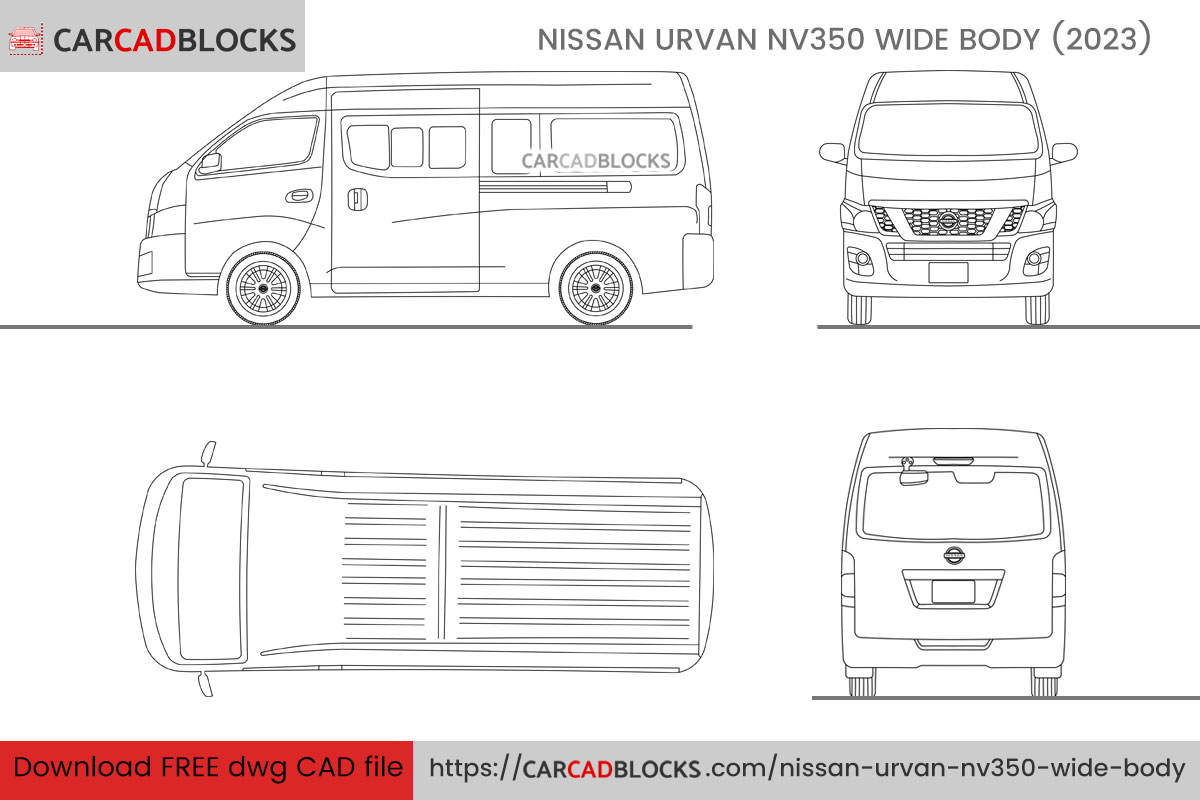 Nissan Urvan NV350 Wide Body CAD Block Free