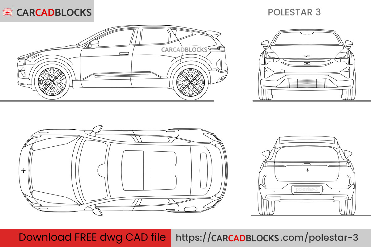 Polestar 3 Free CAD block, DWG File