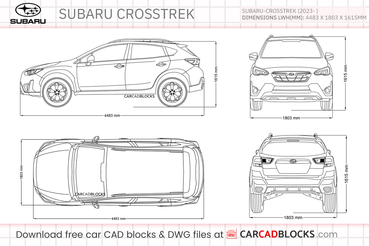 Subaru Crosstrek Free CAD block, DWG File