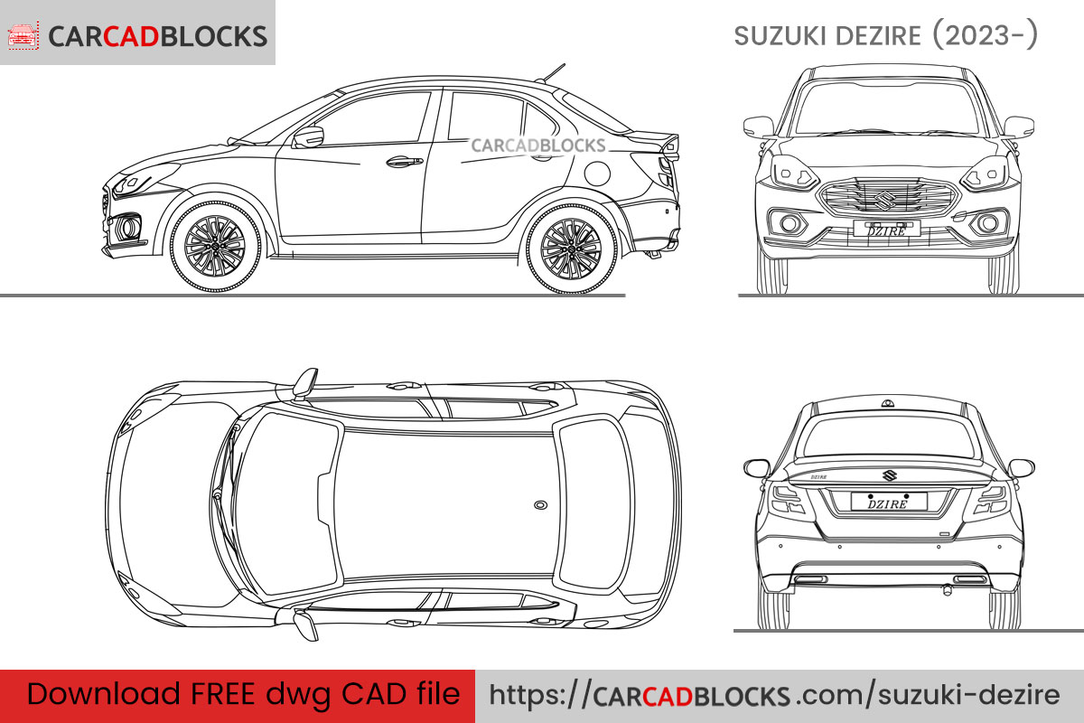 Suzuki Dzire CAD Block Free