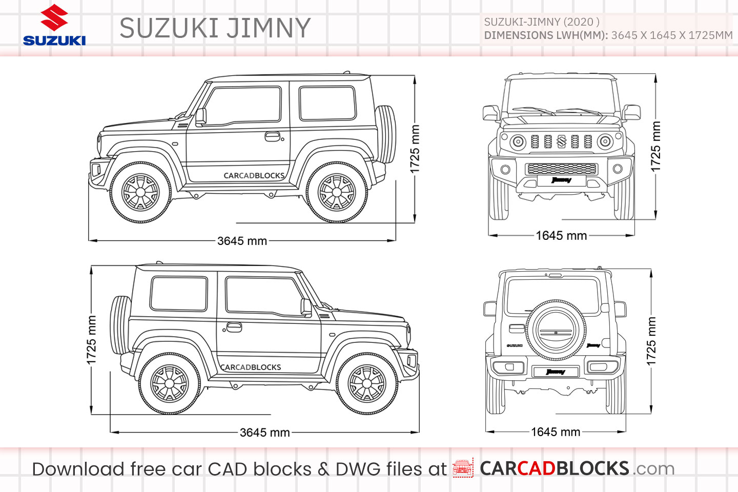 Suzuki Jimny Free CAD block, DWG File