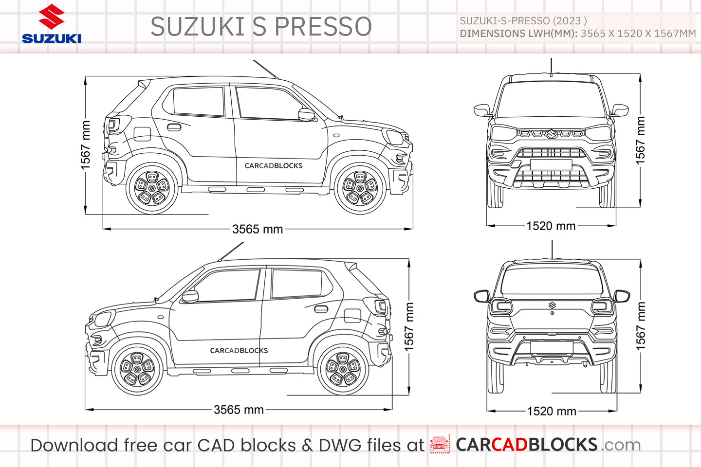 Suzuki S-Presso Free CAD block, DWG File