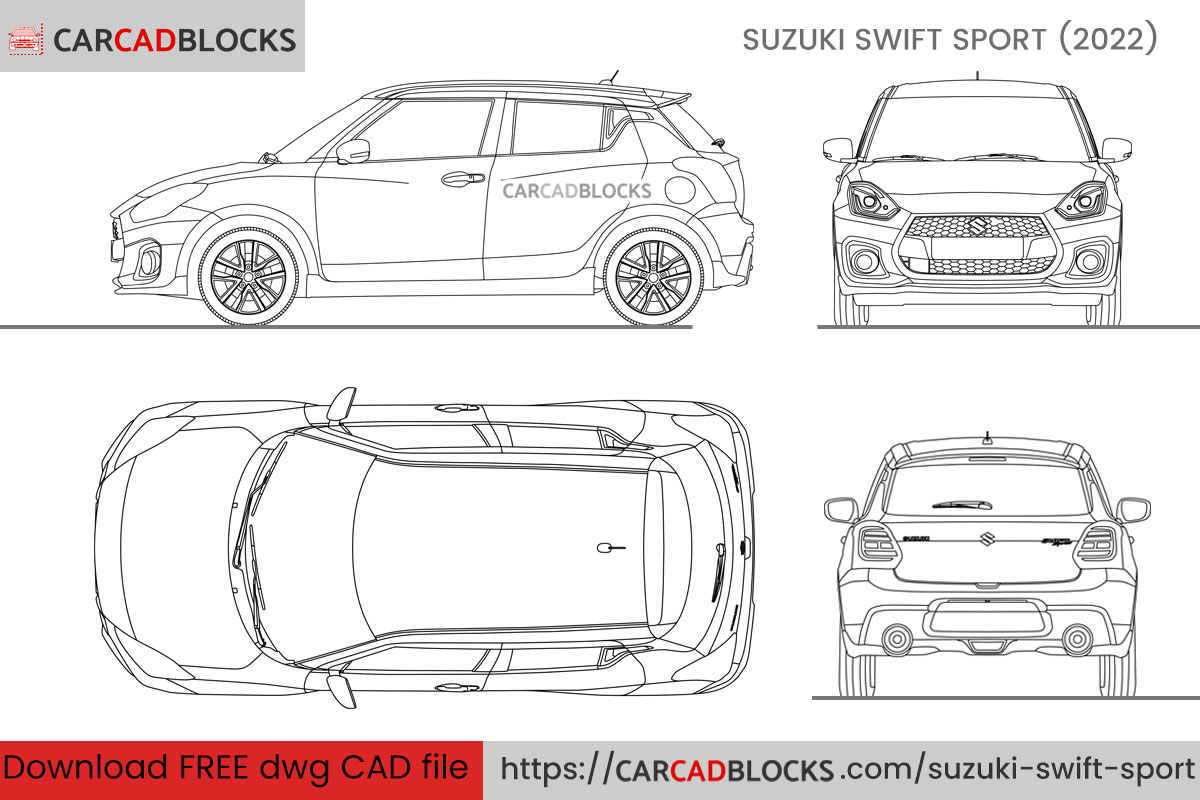 Suzuki Swift Sport CAD Block Free