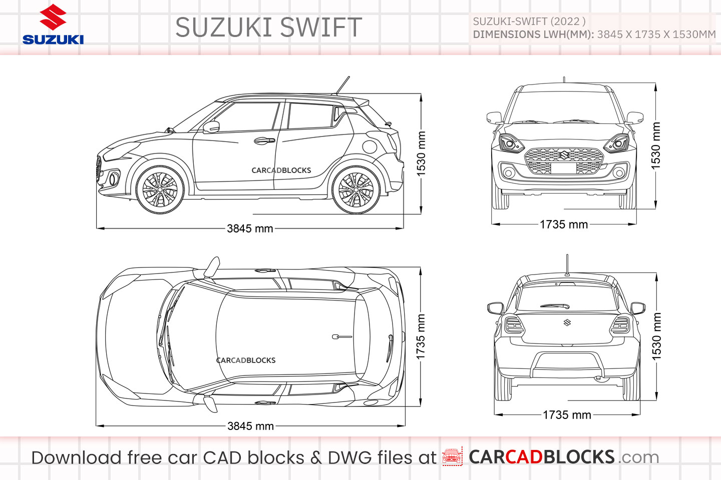 Suzuki Swift Free CAD block, DWG File