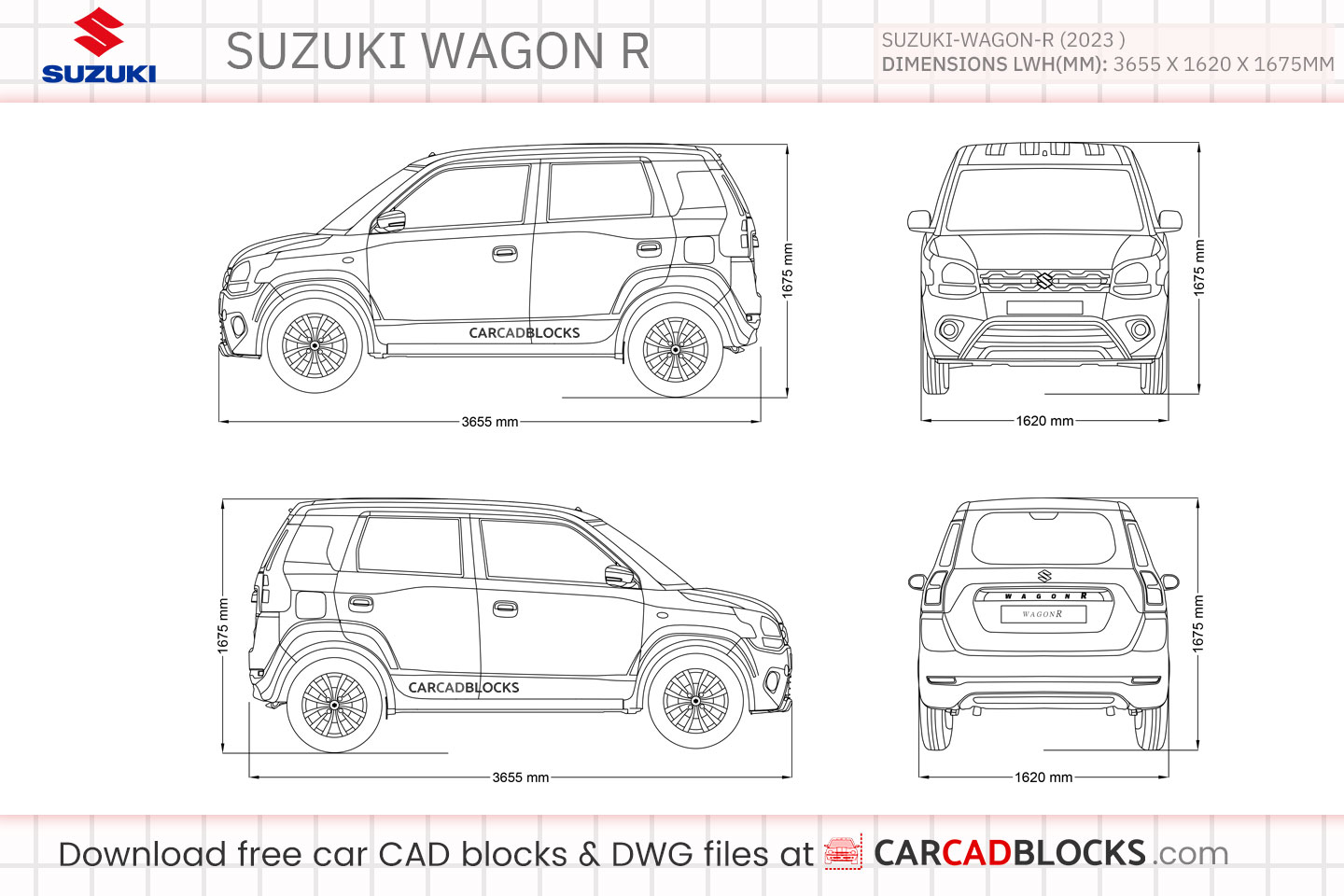 Suzuki Wagon R Free CAD block, DWG File