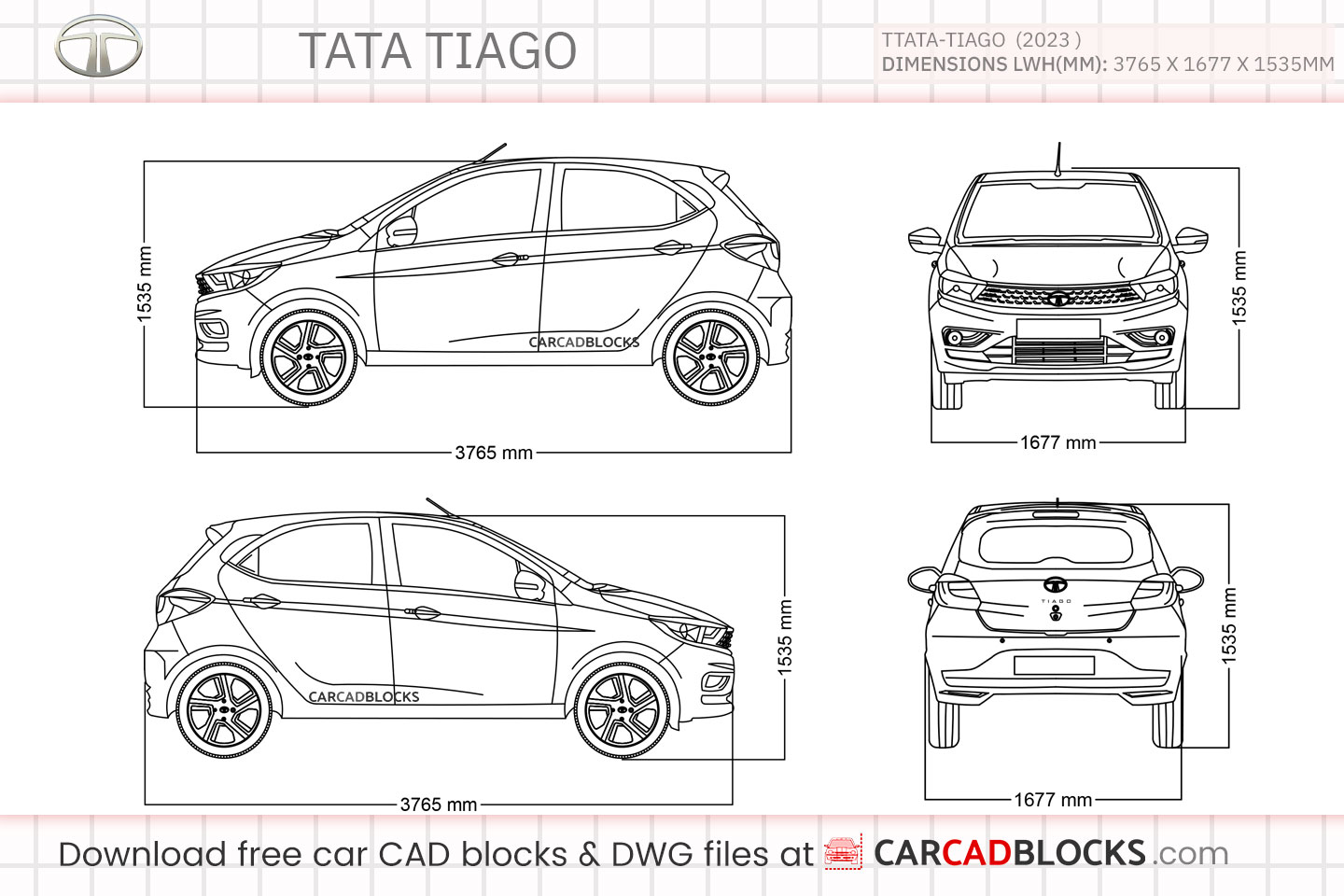 Tata Tiago Free CAD block, DWG File
