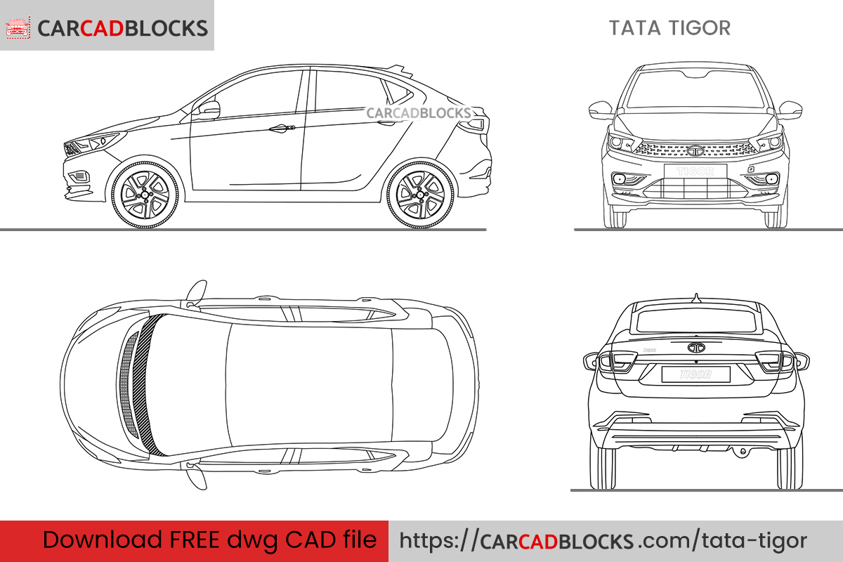 Tata Tigor CAD Block Free