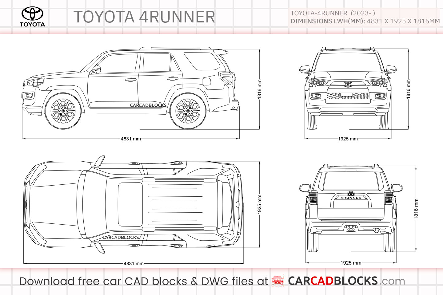 Toyota 4runner Free CAD block, DWG File