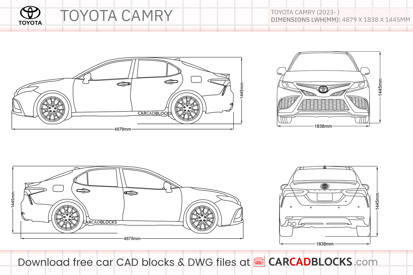 Toyota Camry Free CAD block, DWG File