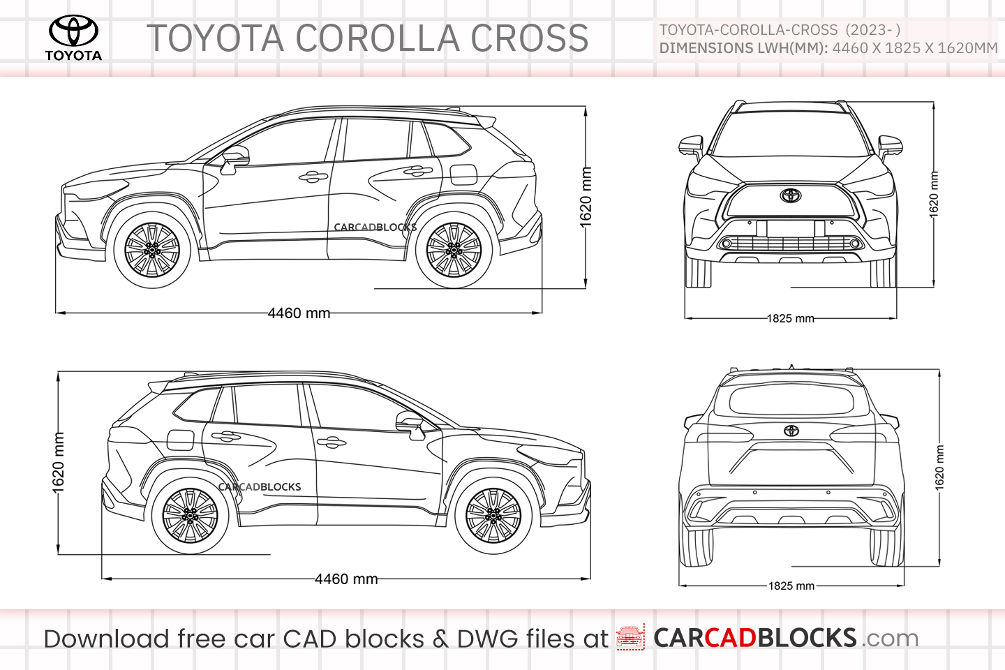 Toyota Corolla Cross Free CAD block, DWG File