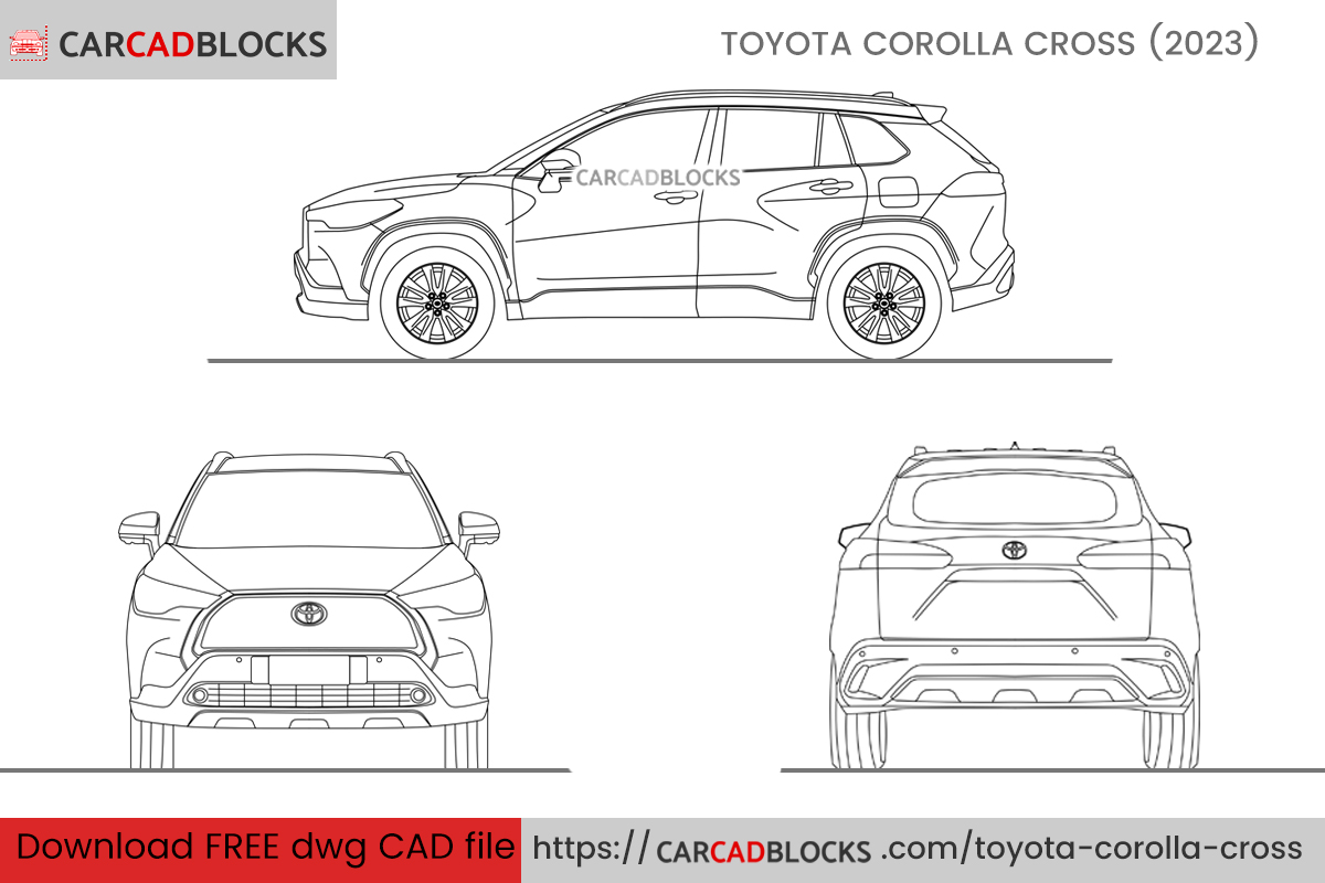 Toyota Corolla Cross Free CAD block, DWG File
