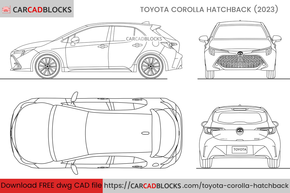 Toyota Corolla Hatchback Free CAD block, DWG File