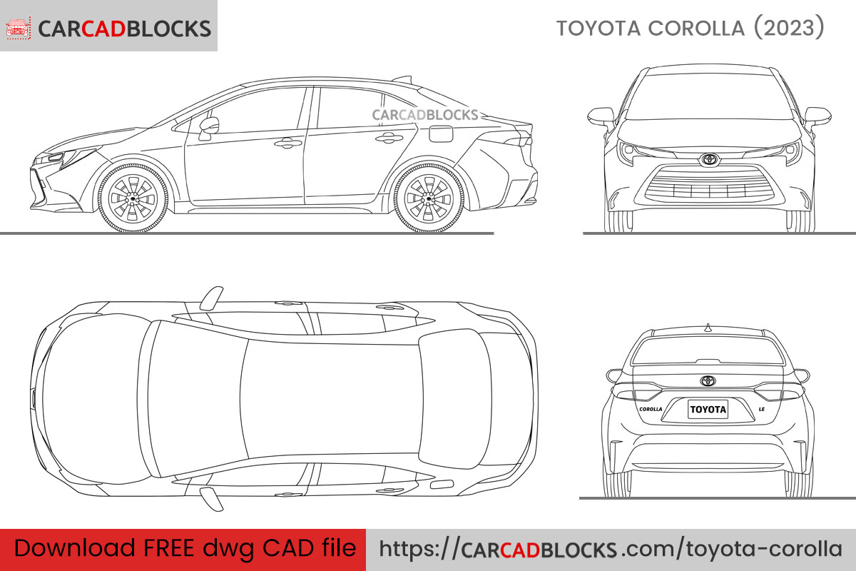 Toyota Corolla CAD Block Free