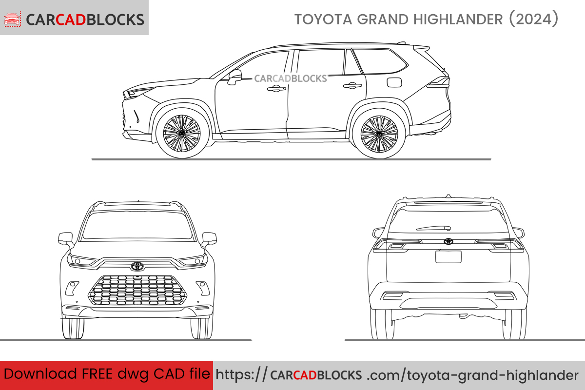 Toyota Grand Highlander CAD Block Free
