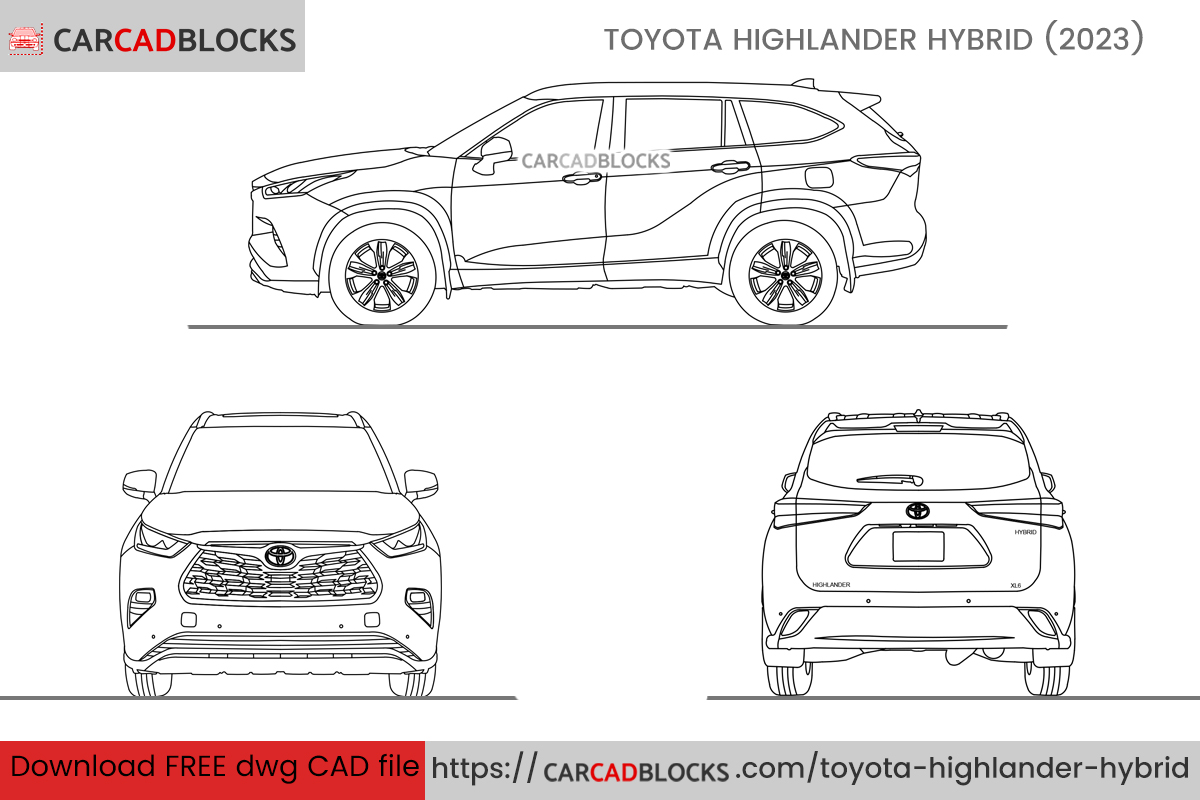 Toyota Highlander Hybrid CAD Block Free