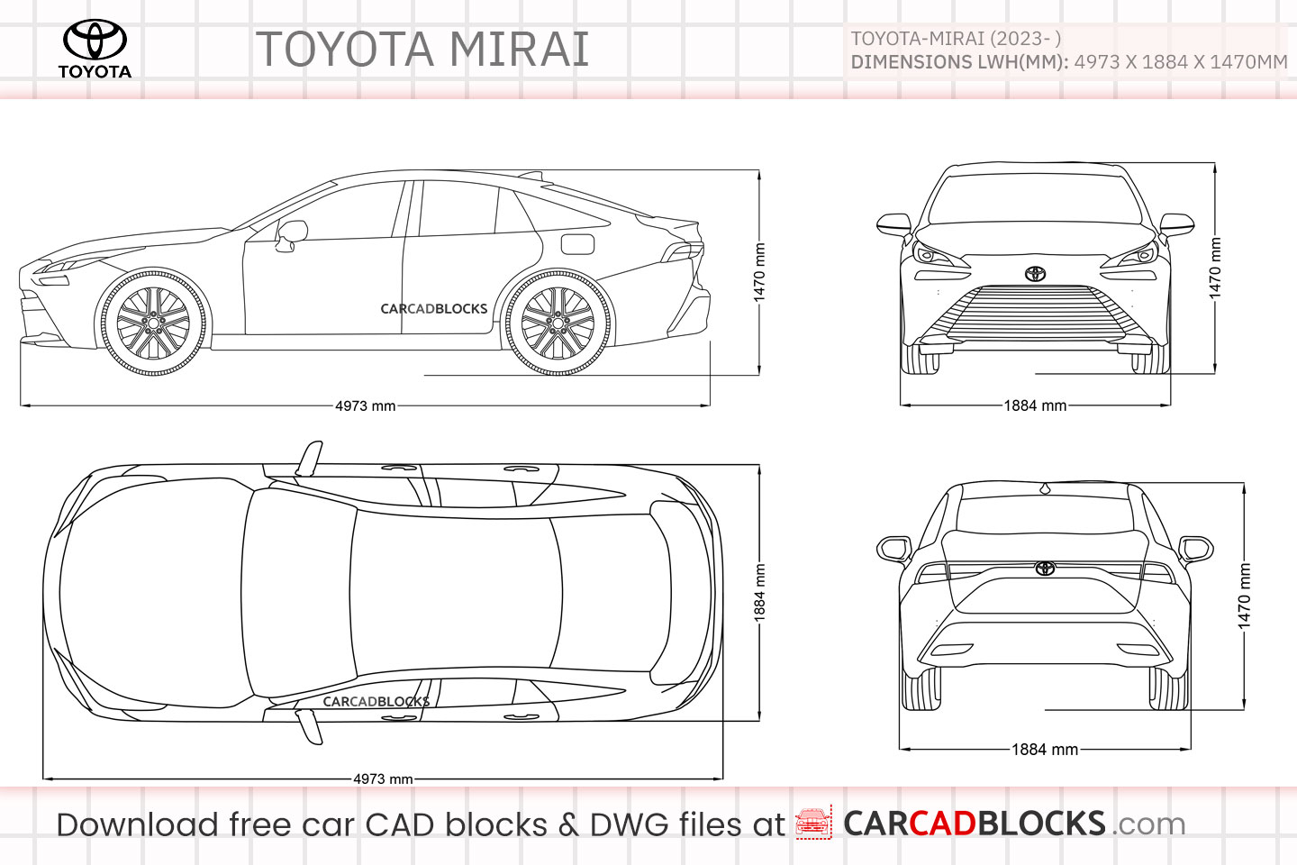 Toyota Mirai Free CAD block, DWG File