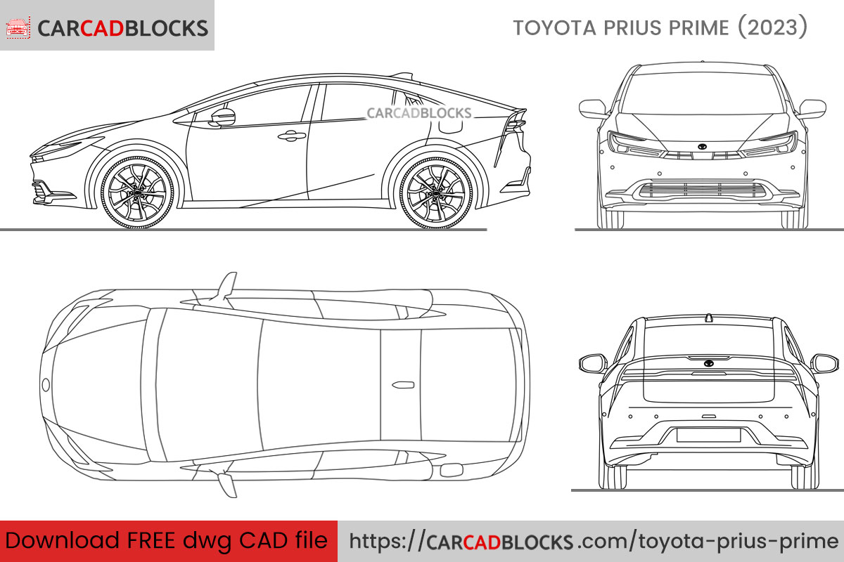 Toyota Prius Prime CAD Block Free