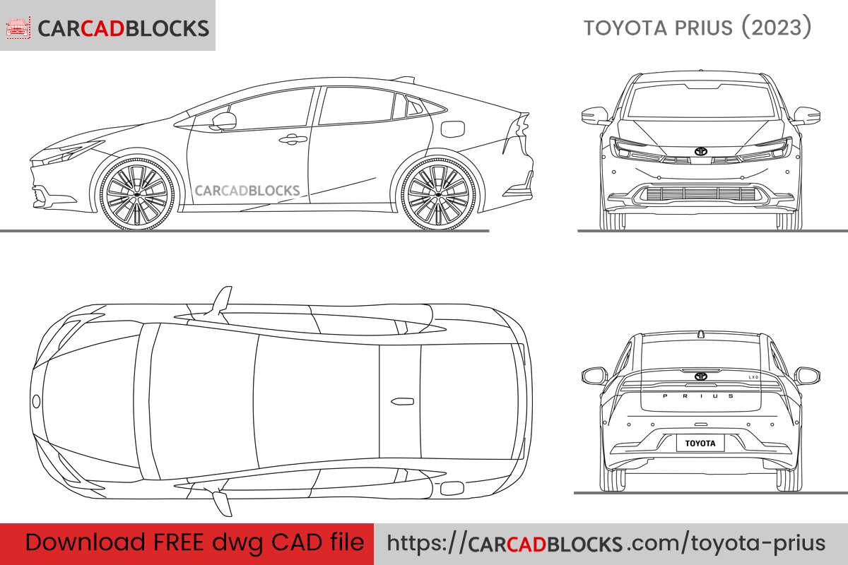 Toyota Prius CAD Block Free
