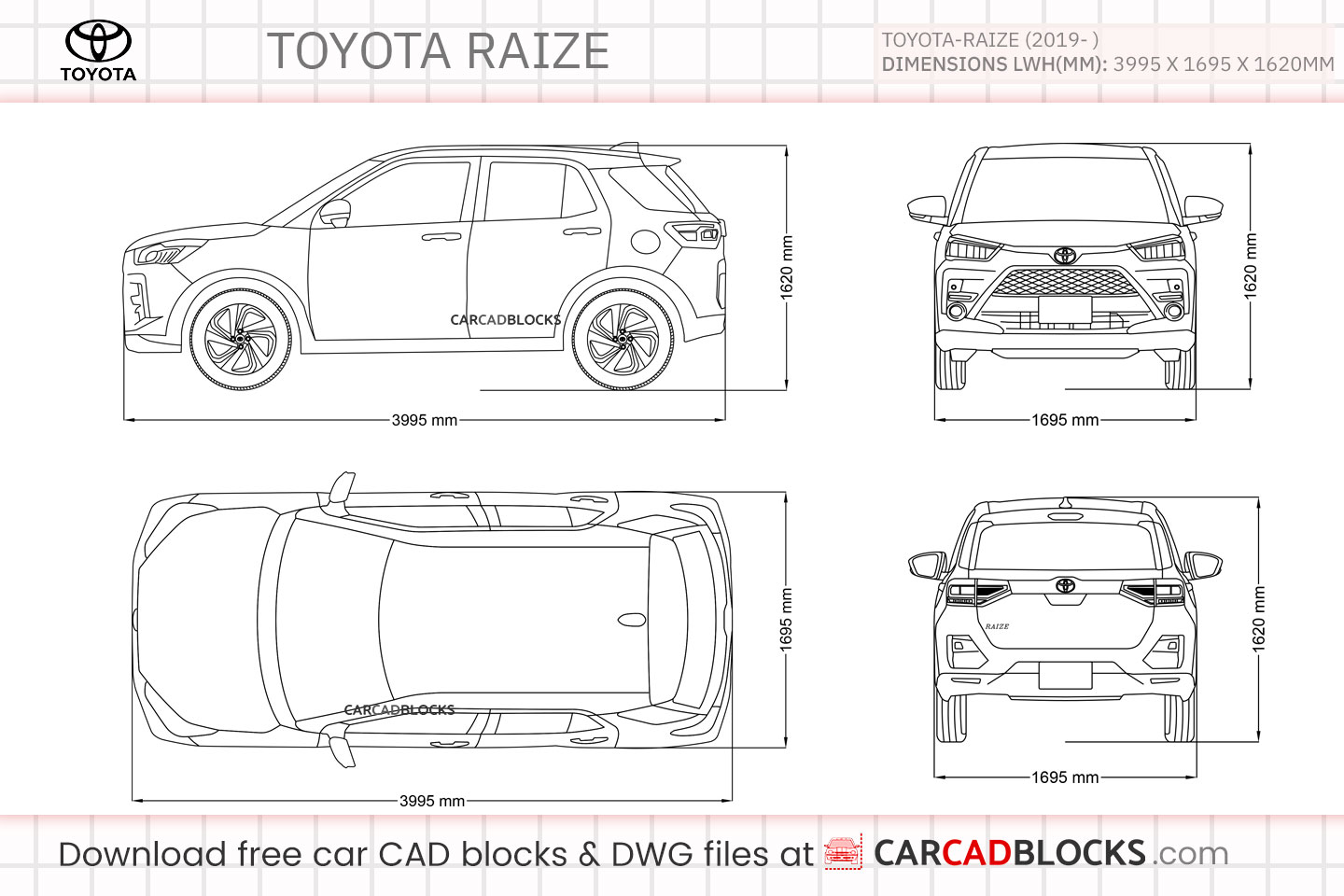 Toyota Raize Free CAD block, DWG File